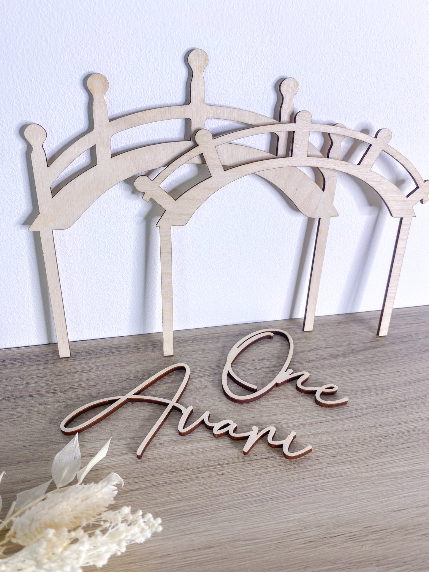 Wooden Bridge Name Topper Set | Fairy Theme Topper | Woodland Theme Birthday | Forest Theme Birthday | Woodland Onederland