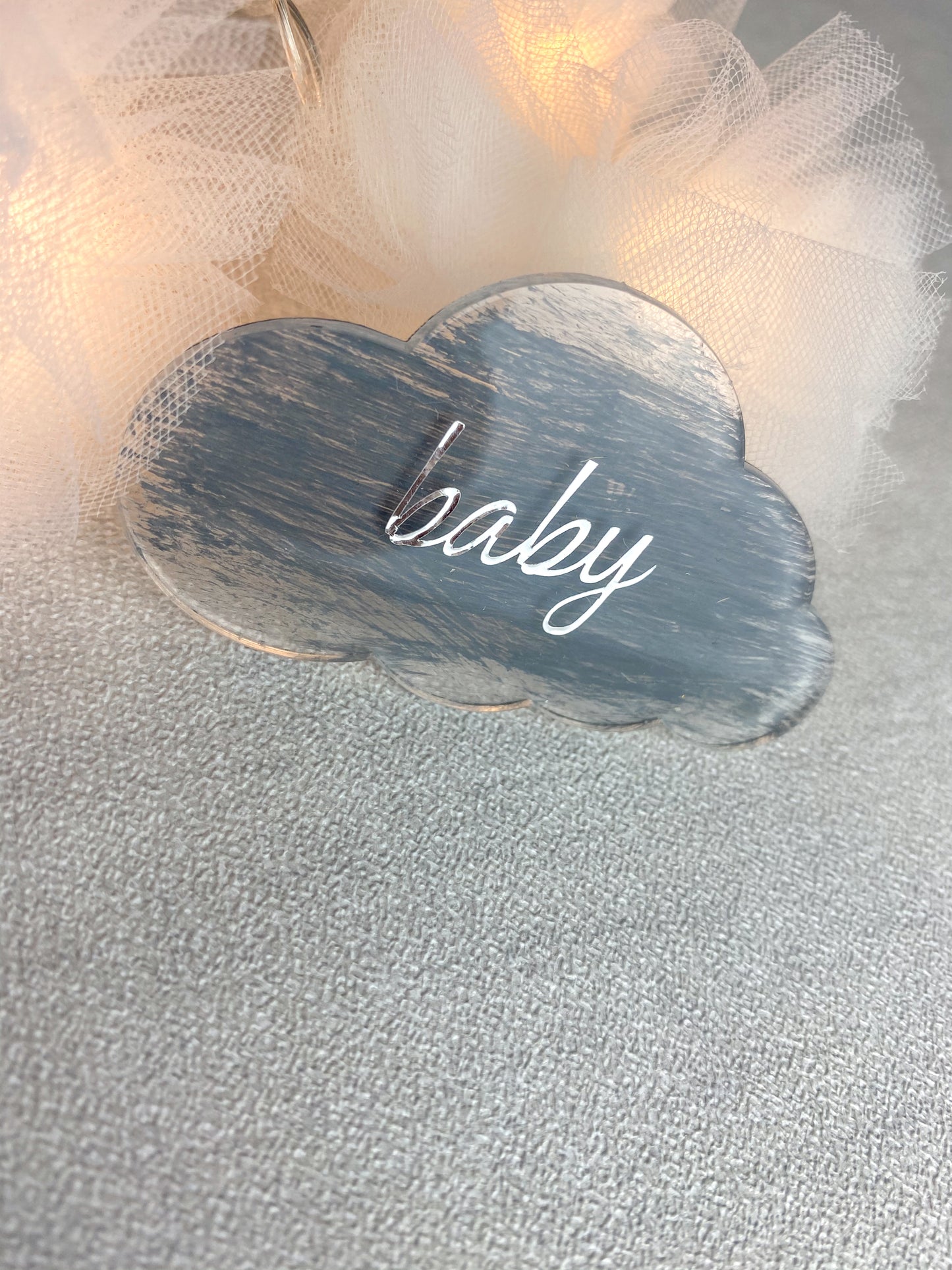 Personalised Clear Cake Topper | Birthday Cake Topper | Cloud Cake Topper | Dream Big Little One | Rainbow Cloud Cake | Baby Shower Cake