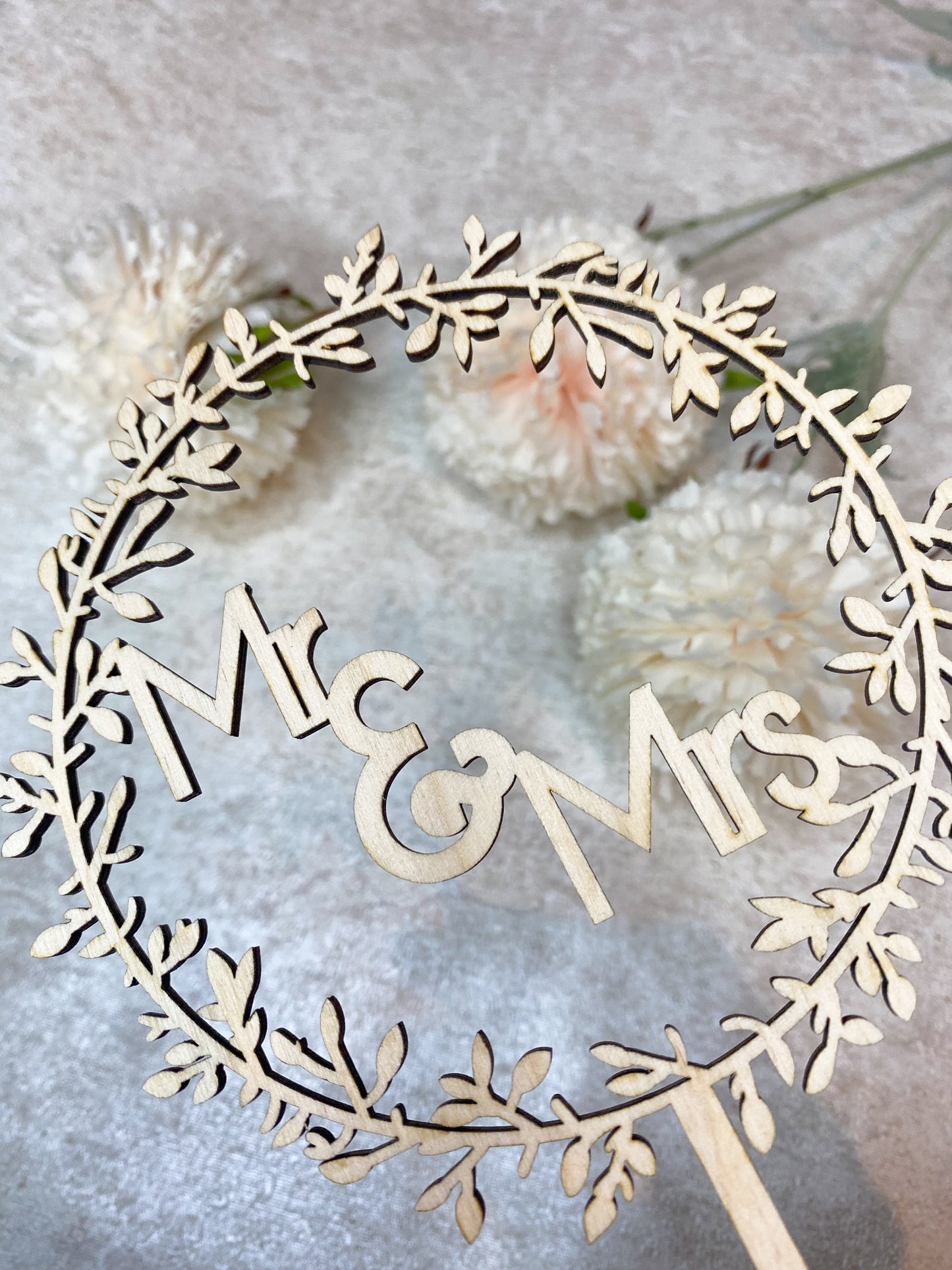 Mr and Mrs Twig Wreath Cake Topper | Wedding Cake Topper | Rustic Wedding Cake