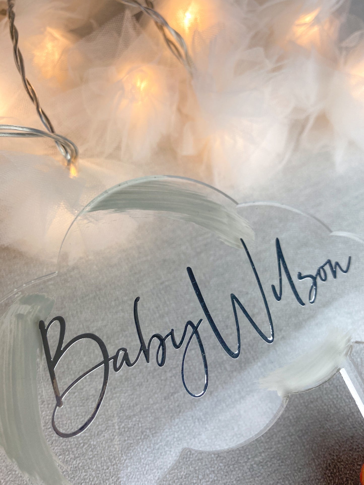 Personalised Clear Cake Topper | Birthday Cake Topper | Cloud Cake Topper | Dream Big Little One | Rainbow Cloud Cake | Baby Shower Cake