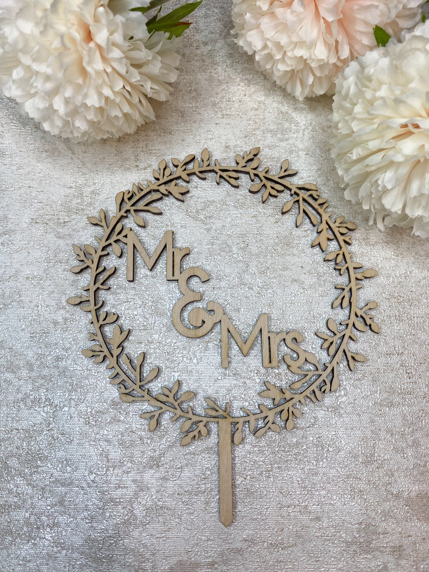 Mr and Mrs Twig Wreath Cake Topper | Wedding Cake Topper | Rustic Wedding Cake