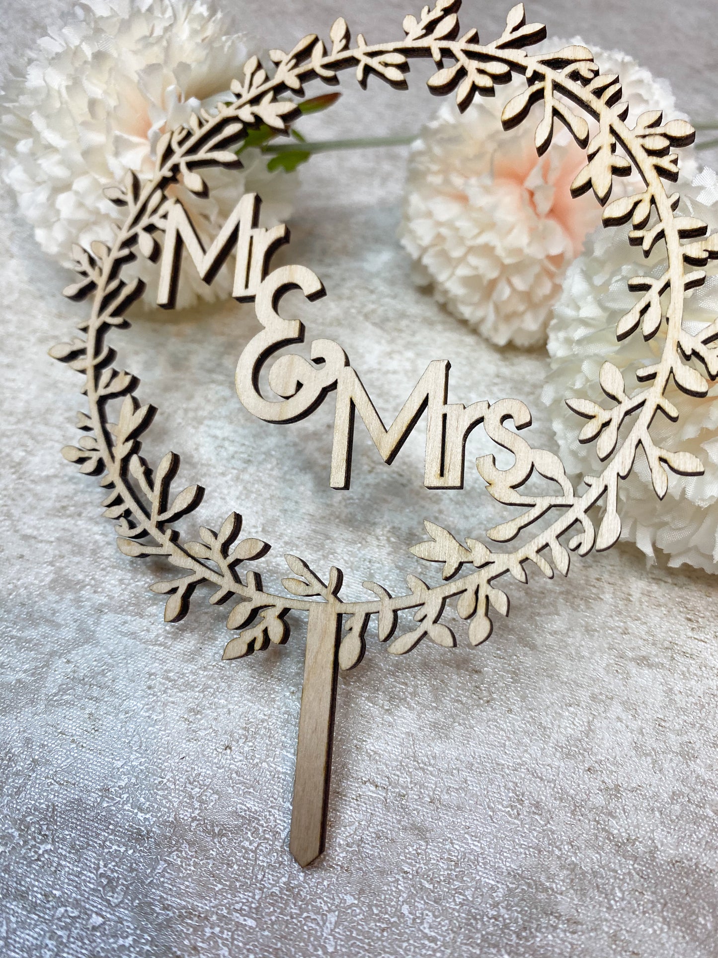 Mr and Mrs Twig Wreath Cake Topper | Wedding Cake Topper | Rustic Wedding Cake